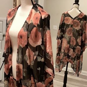 Audrey 3+1 floral kimono wrap cover up